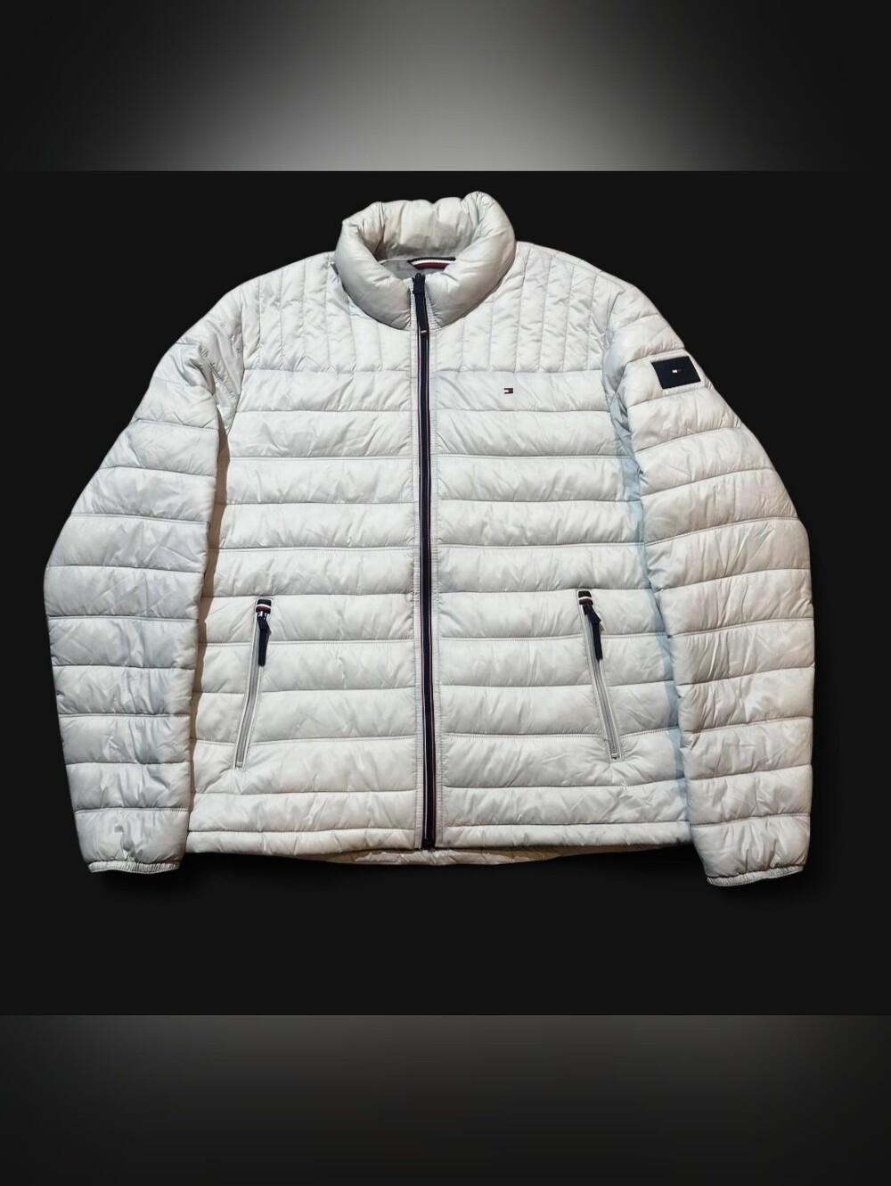 Tommy Hilfiger Men's Light White Quilted Puffer Jacket Size Large